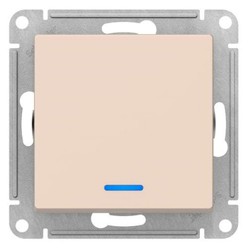 Выключатель SE AtlasDesign 1-клавишный с подсветкой, сх.1а, 10АХ, бежевый, механизм - Электрика, НВА - Выключатели и розетки - Выключатели - . Магазин оборудования для автономного и резервного электропитания Ekosolar.ru в Владивостоке