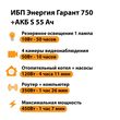 ИБП Энергия Гарант 750 + Аккумулятор S 55 Ач - 12В (450Вт - 67мин) - ИБП и АКБ - ИБП для котлов - . Магазин оборудования для автономного и резервного электропитания Ekosolar.ru в Владивостоке